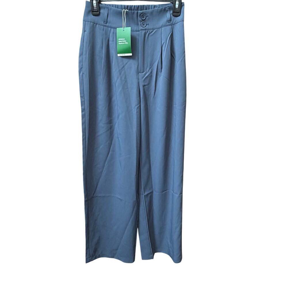 Halara XS Petite Blue Wide Leg Work Pants Dress Casual Pant High Waisted NEW